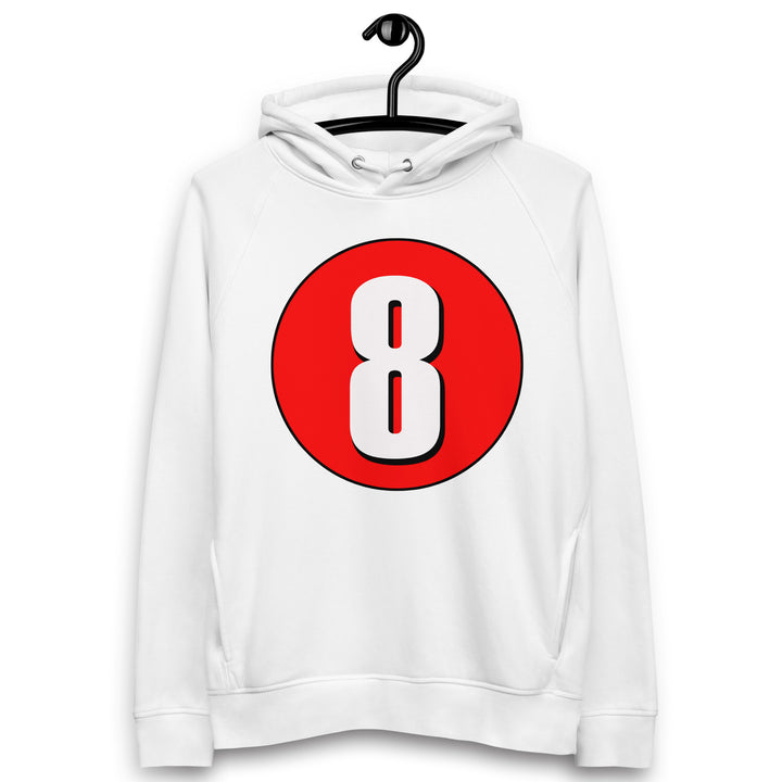 Unisex pullover hoodie: White on Red 8