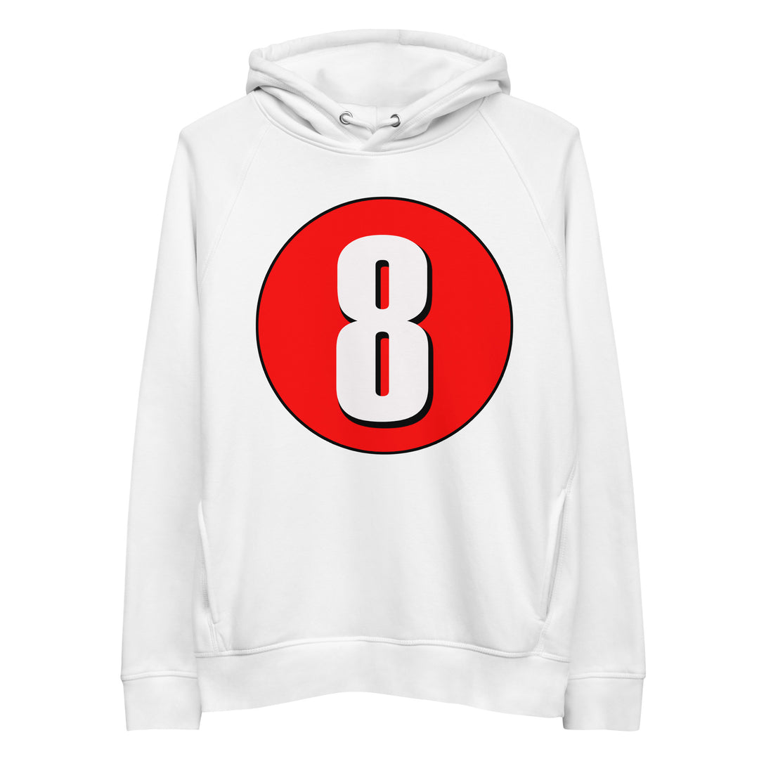 Unisex pullover hoodie: White on Red 8