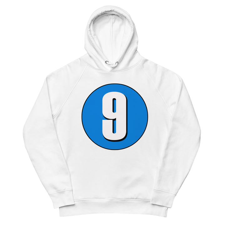 Unisex pullover hoodie: White on Blue 9