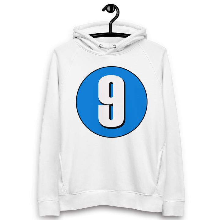 Unisex pullover hoodie: White on Blue 9