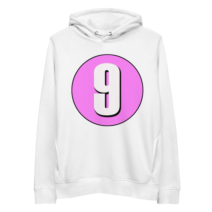 Unisex pullover hoodie: White on Pink 9