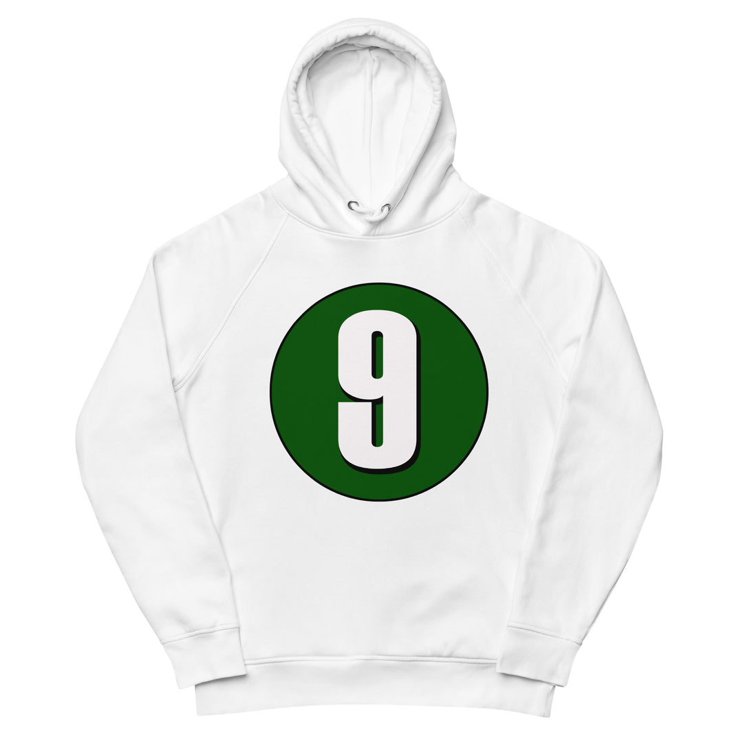 Unisex pullover hoodie: White on Hunter Green 9