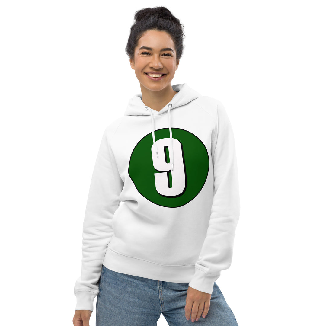 Unisex pullover hoodie: White on Hunter Green 9