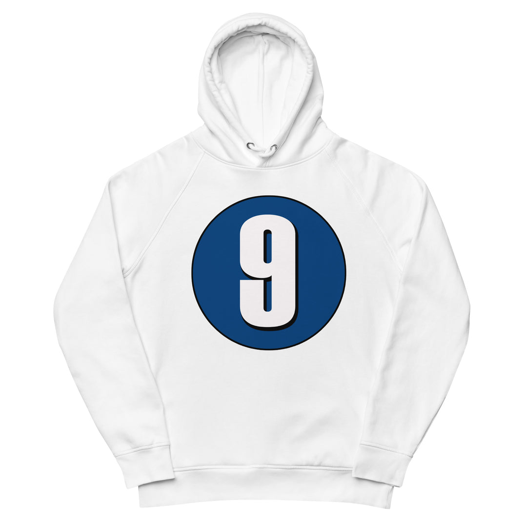 Unisex pullover hoodie: White on Navy Blue 9