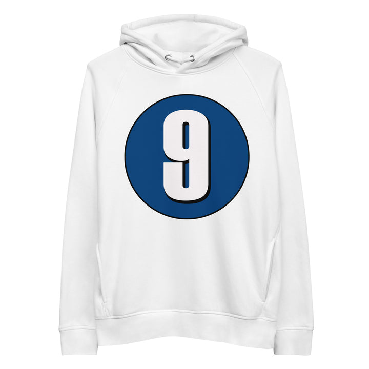 Unisex pullover hoodie: White on Navy Blue 9