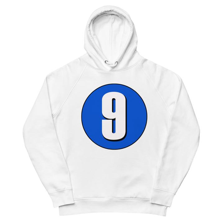 Unisex pullover hoodie: White on Periwinkle 9