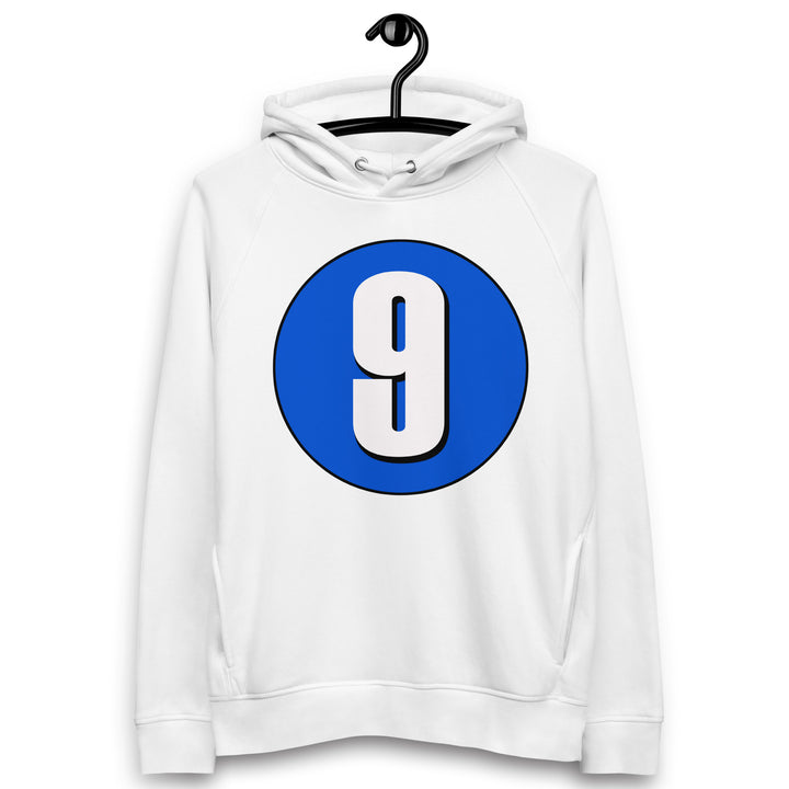 Unisex pullover hoodie: White on Periwinkle 9