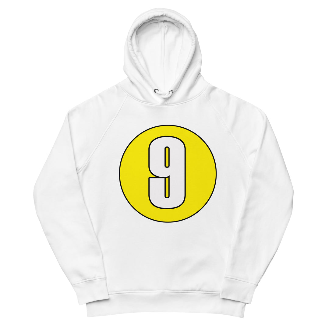 Unisex pullover hoodie: White on Yellow 9