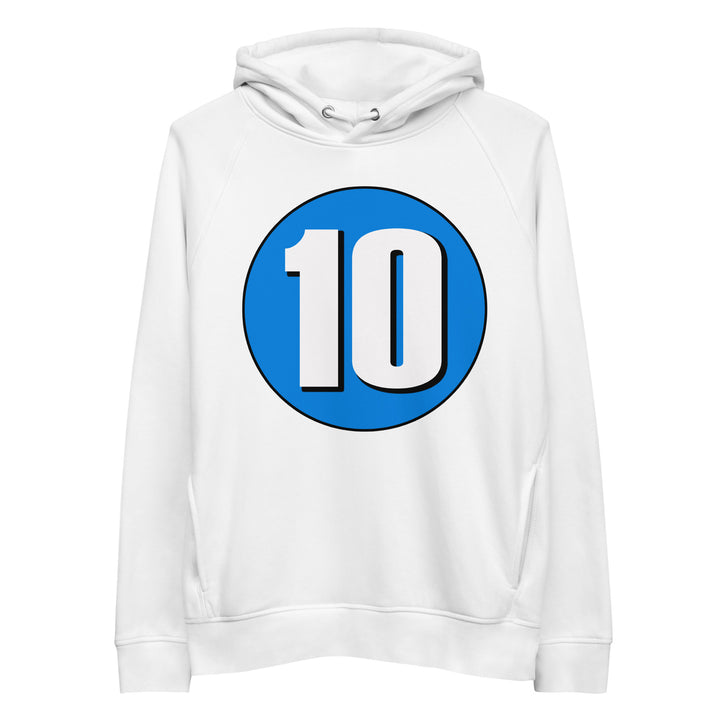 Unisex pullover hoodie: White on Blue 10