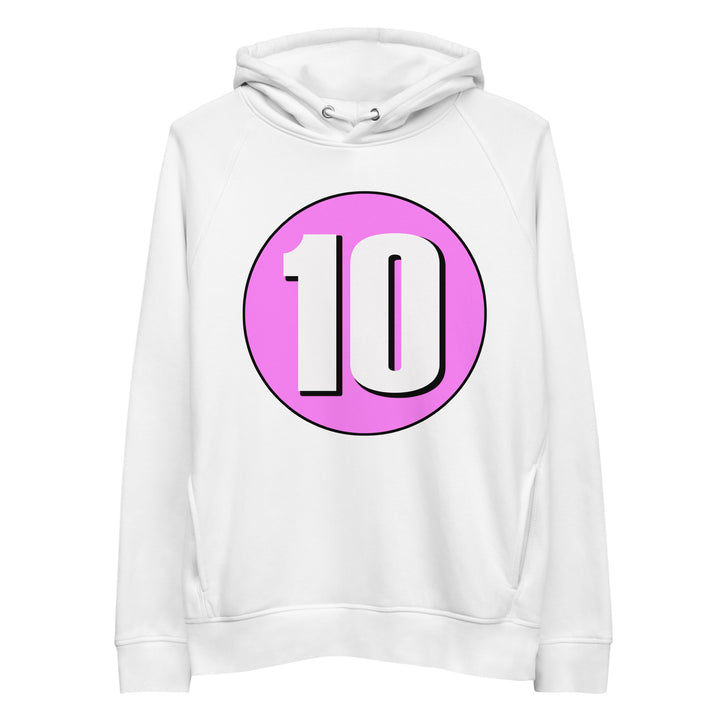 Unisex pullover hoodie: White on Pink 10