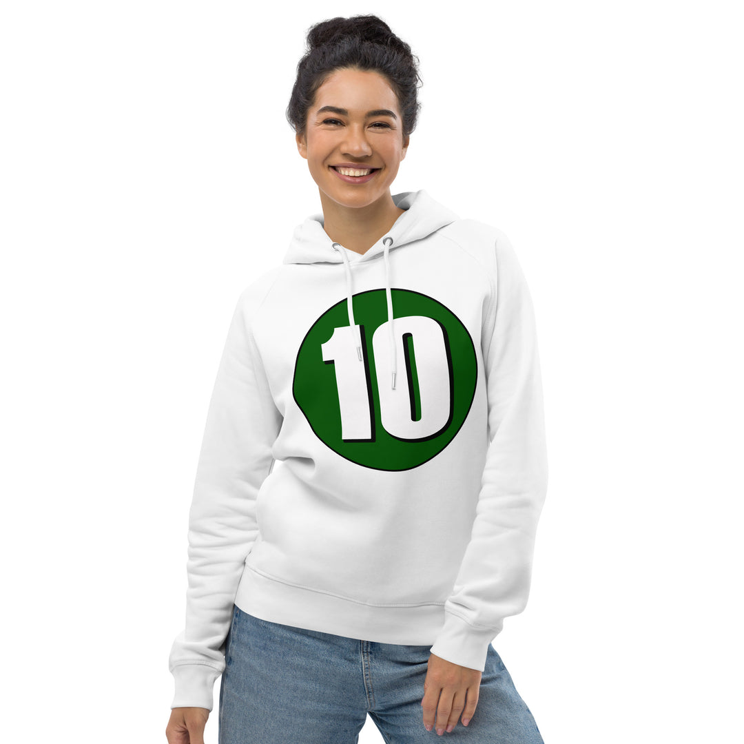 Unisex pullover hoodie: White on Hunter Green 10