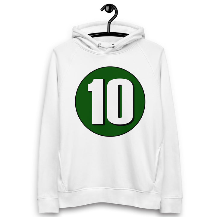 Unisex pullover hoodie: White on Hunter Green 10