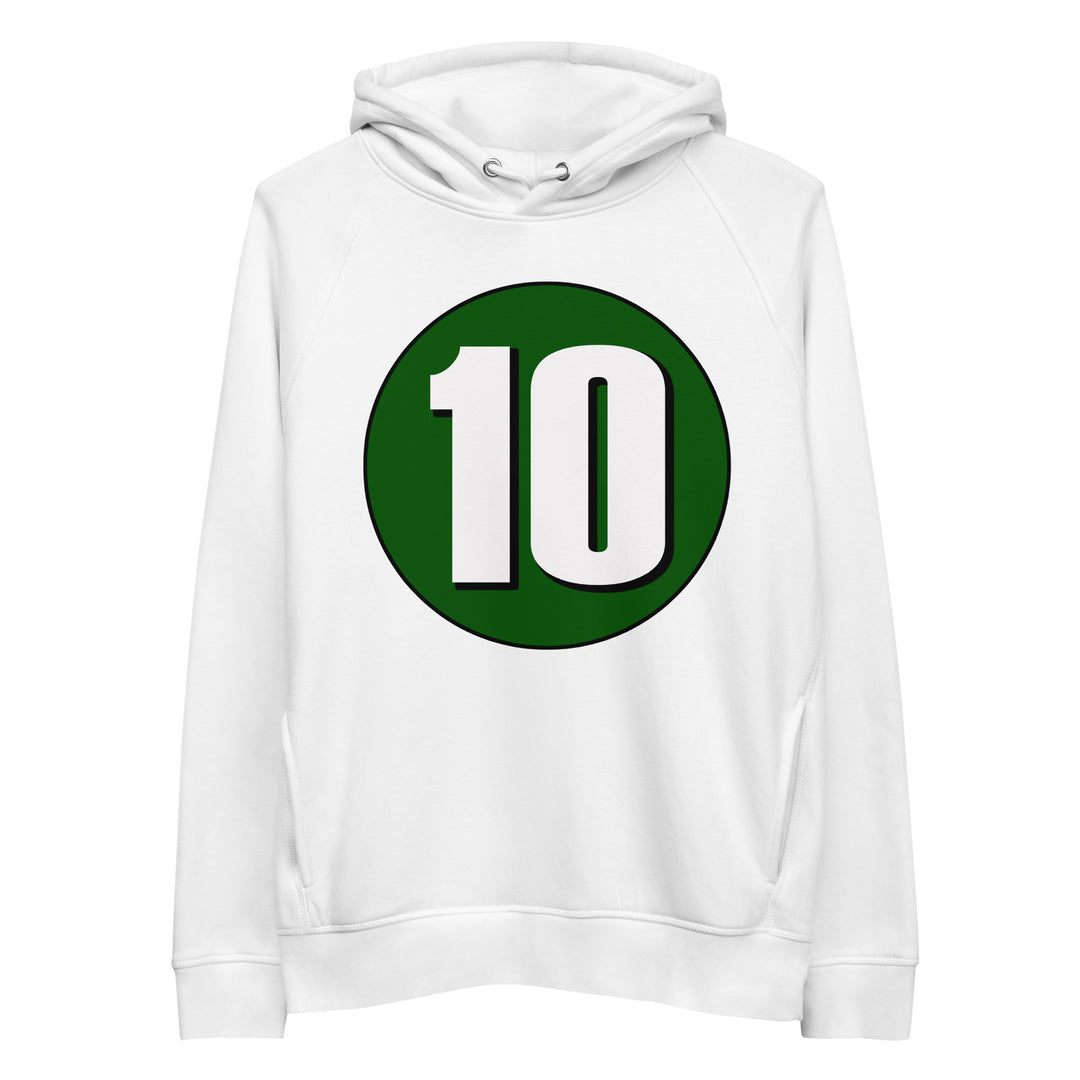 Unisex pullover hoodie: White on Hunter Green 10