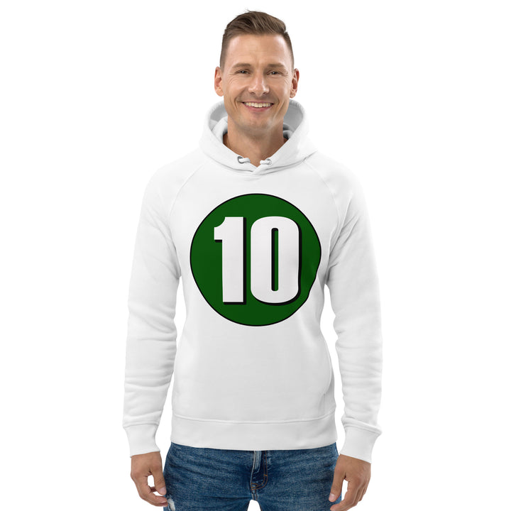 Unisex pullover hoodie: White on Hunter Green 10