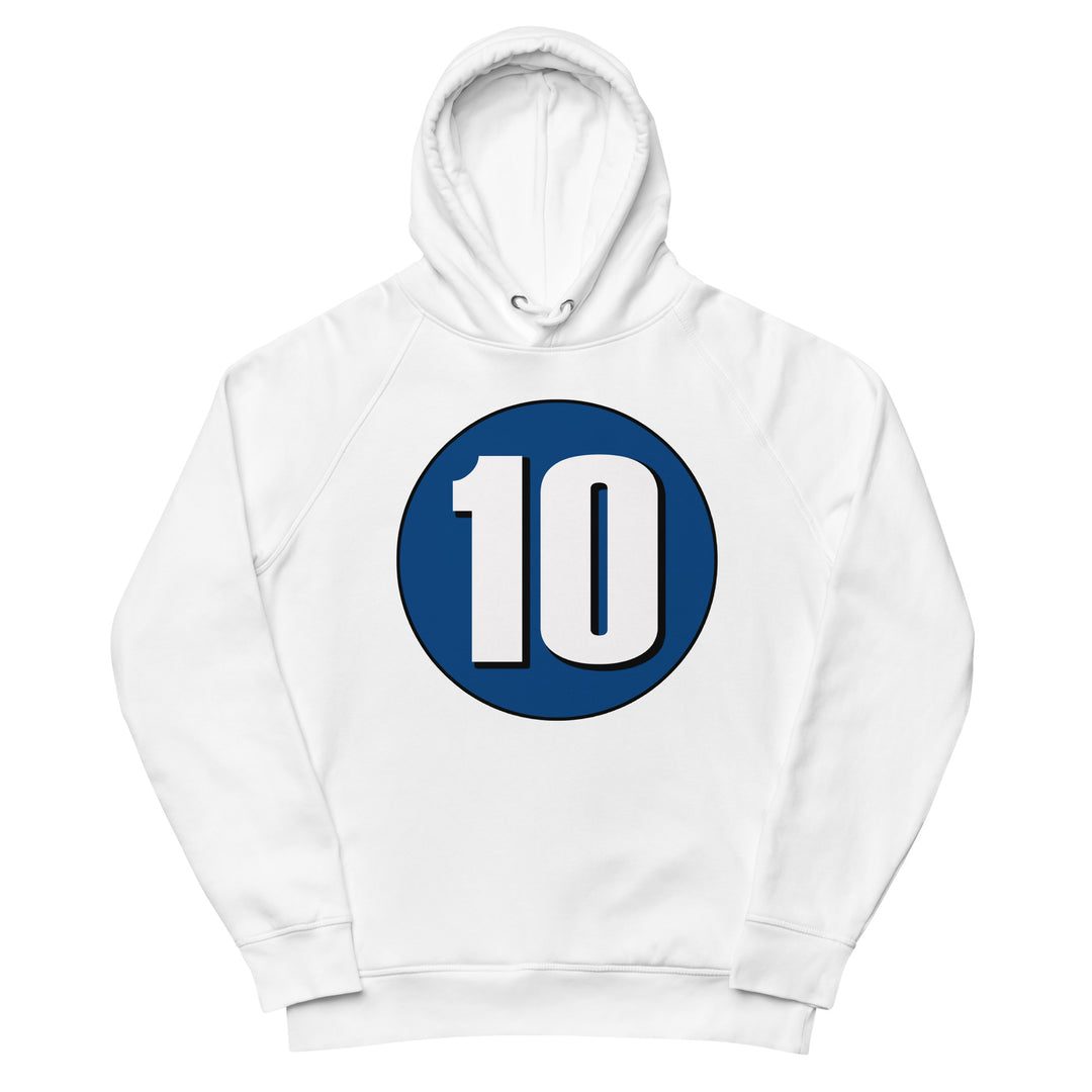 Unisex pullover hoodie: White on Navy Blue 10