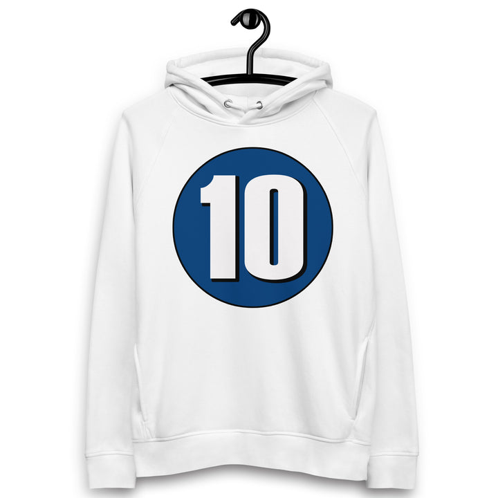 Unisex pullover hoodie: White on Navy Blue 10