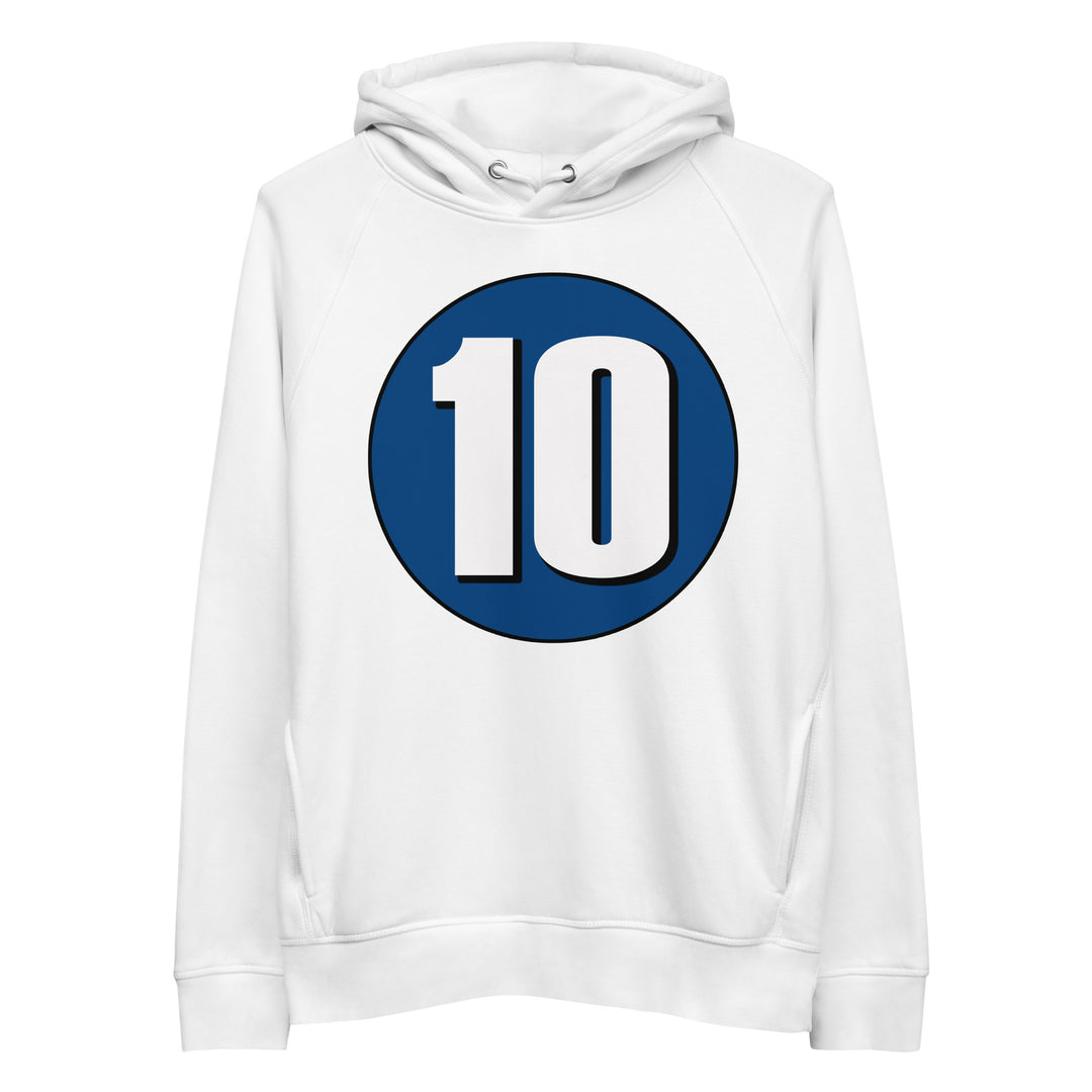 Unisex pullover hoodie: White on Navy Blue 10