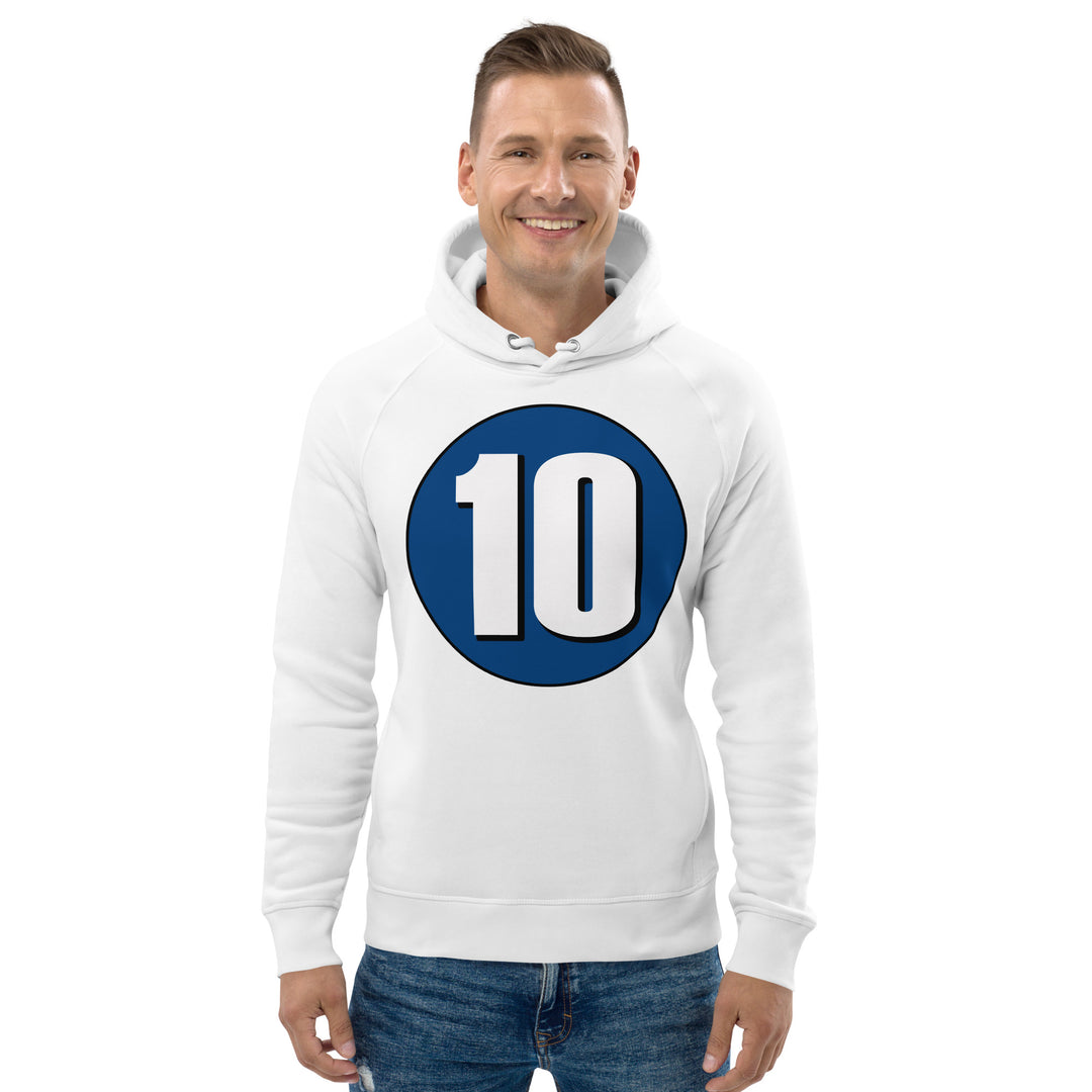 Unisex pullover hoodie: White on Navy Blue 10