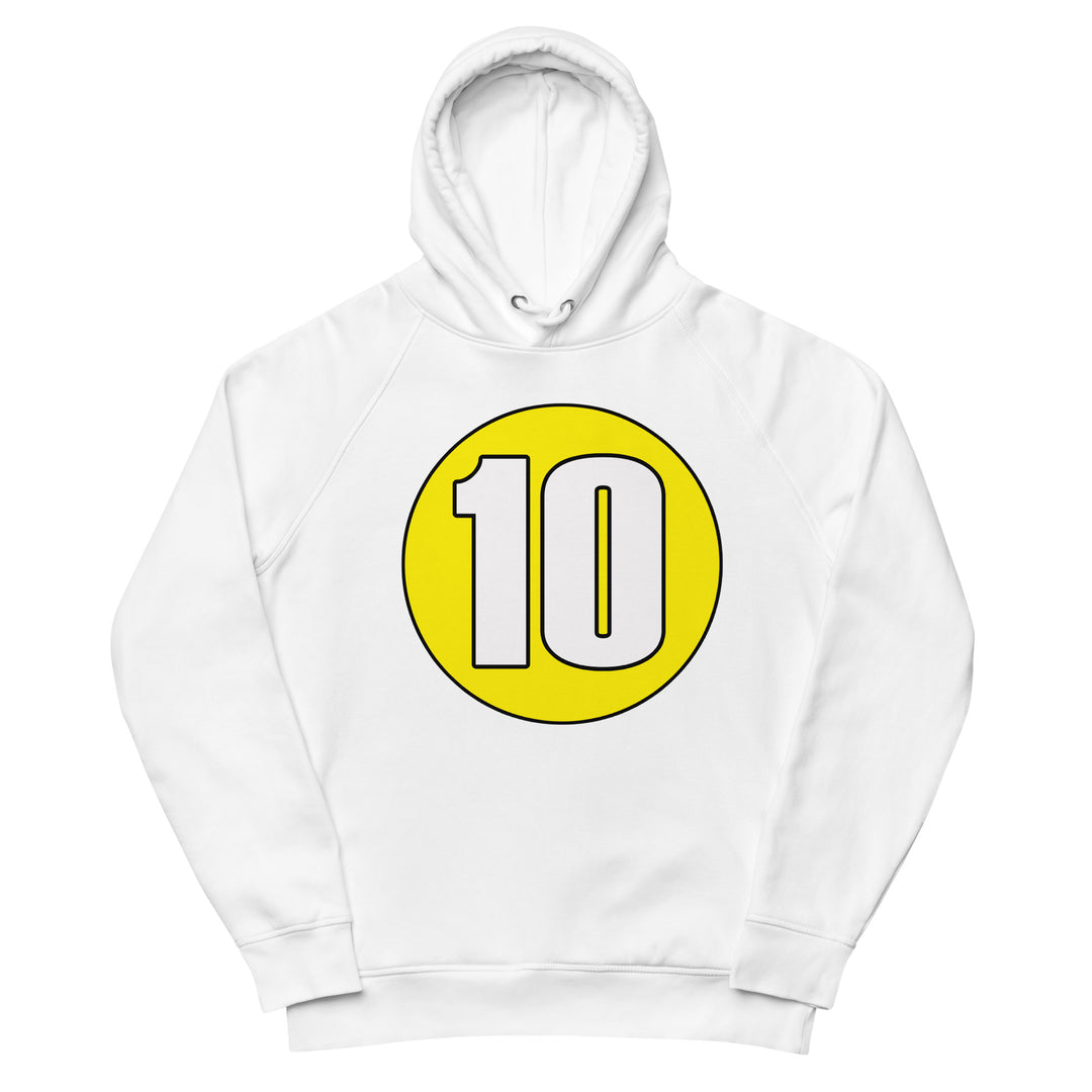 Unisex pullover hoodie: White on Yellow 10