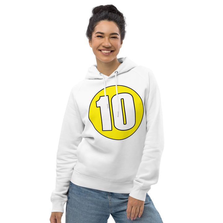 Unisex pullover hoodie: White on Yellow 10