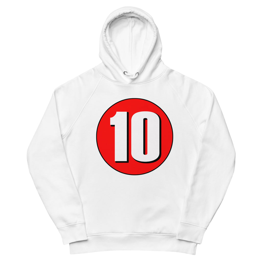 Unisex pullover hoodie: White on Red 10