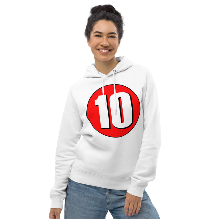 Unisex pullover hoodie: White on Red 10