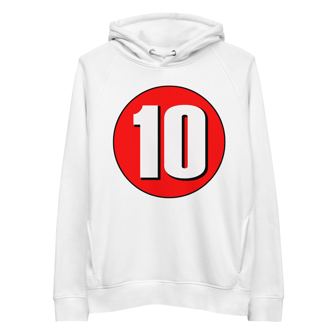 Unisex pullover hoodie: White on Red 10