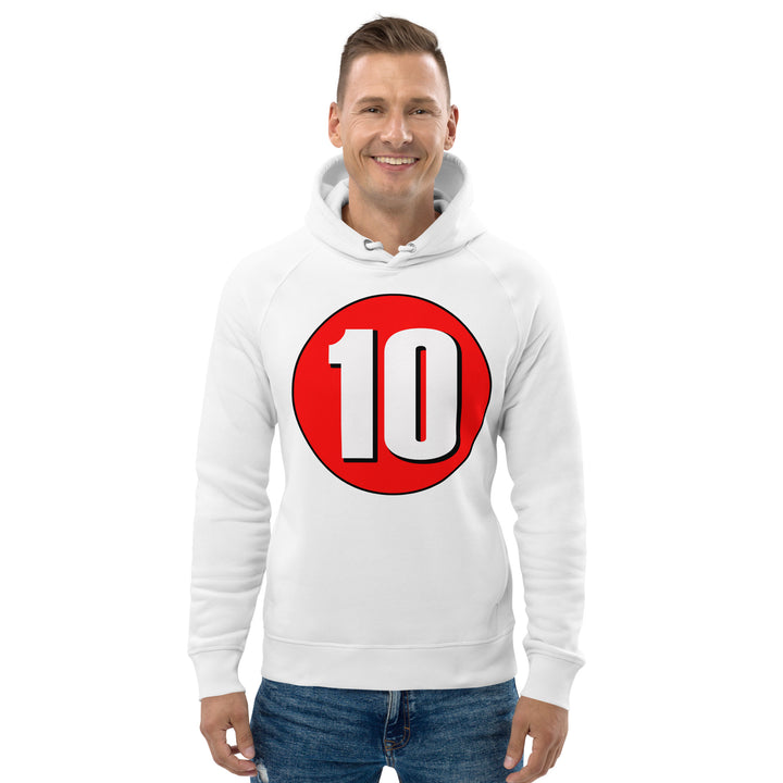 Unisex pullover hoodie: White on Red 10