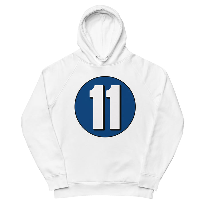 Unisex pullover hoodie: White on Navy Blue 11