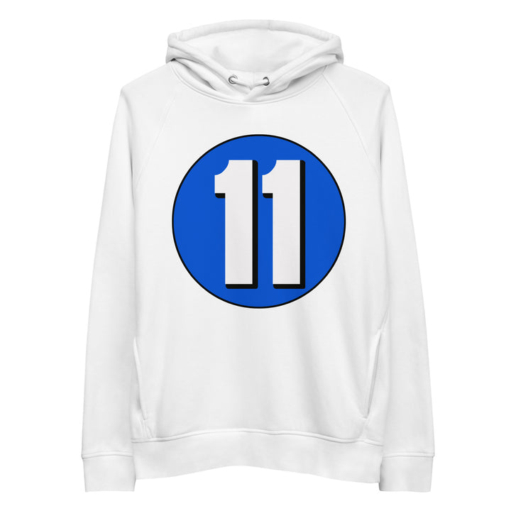 Unisex pullover hoodie: White on Periwinkle 11