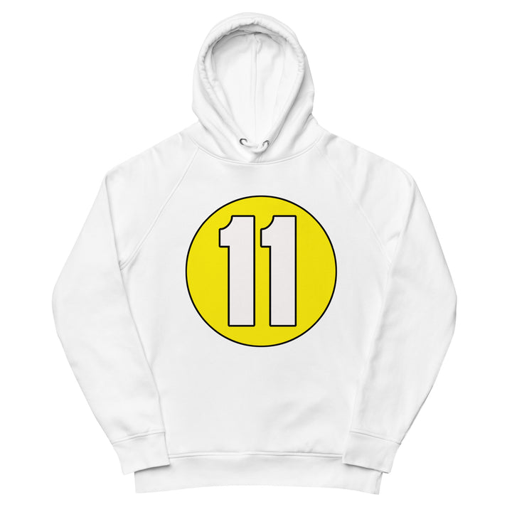 Unisex pullover hoodie: White on Yellow 11