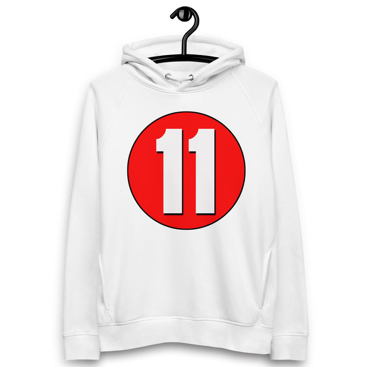 Unisex pullover hoodie: White on Red 11