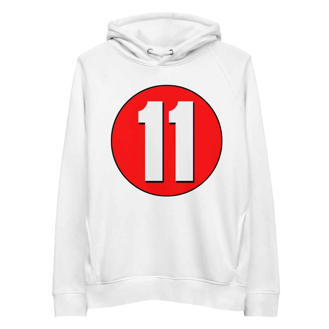 Unisex pullover hoodie: White on Red 11