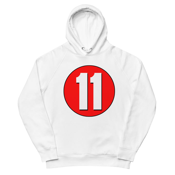 Unisex pullover hoodie: White on Red 11