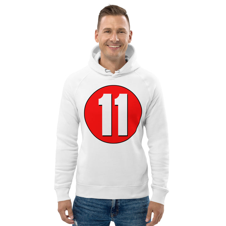 Unisex pullover hoodie: White on Red 11