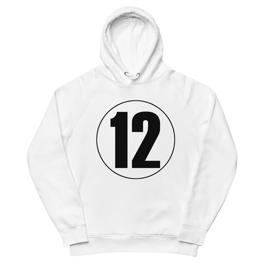 Unisex pullover hoodie: Black on White 12