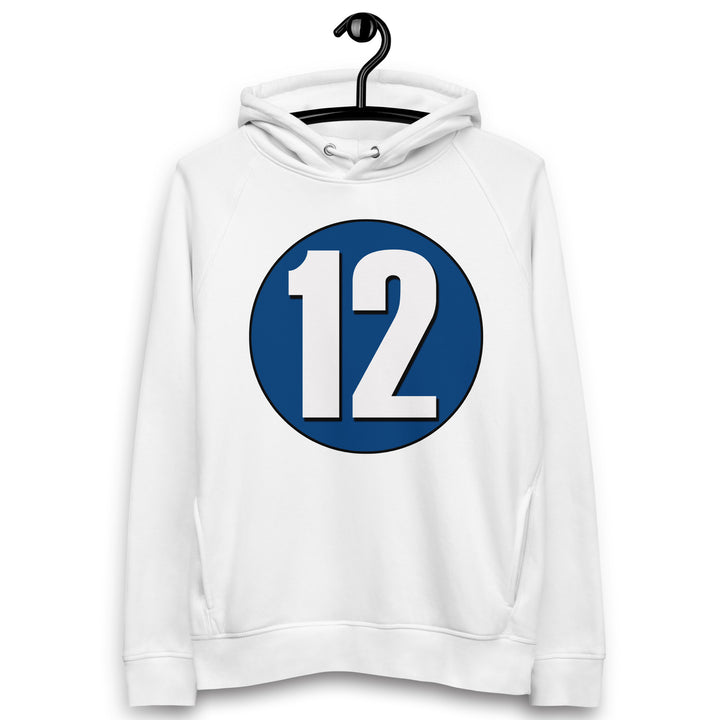 Unisex pullover hoodie: White on Navy Blue 12