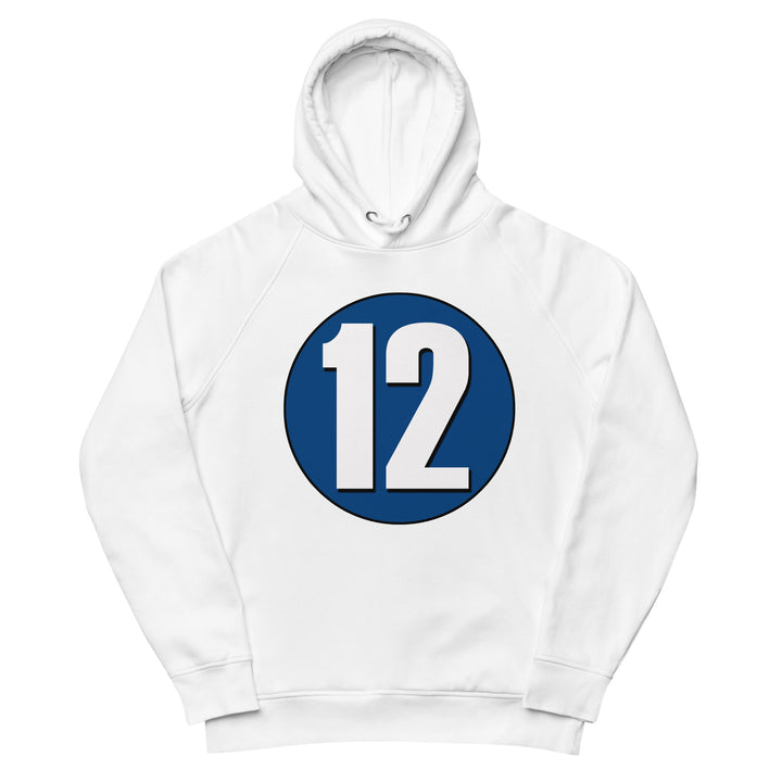 Unisex pullover hoodie: White on Navy Blue 12