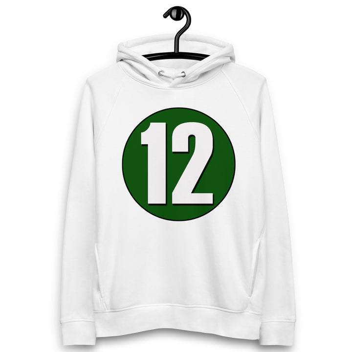 Unisex pullover hoodie: White on Hunter Green 12