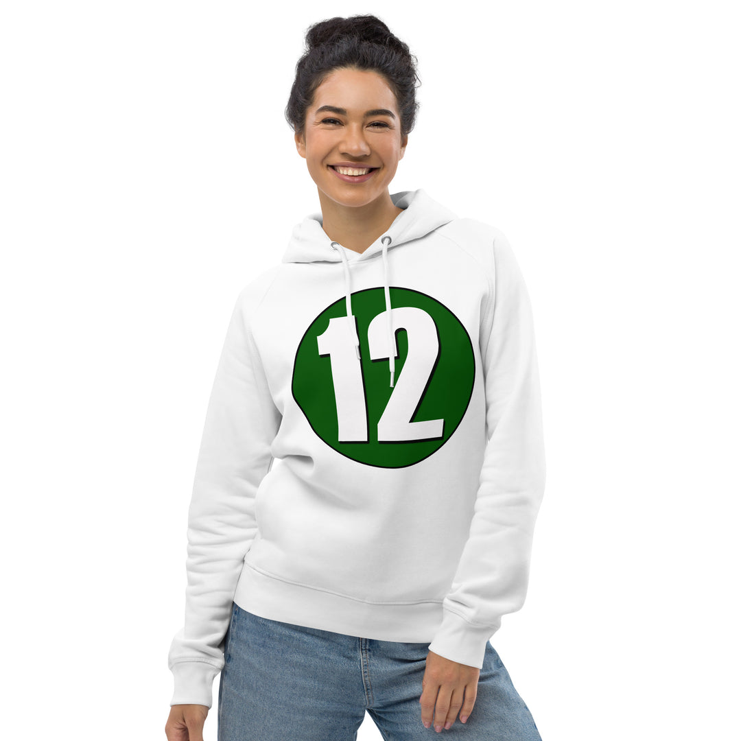 Unisex pullover hoodie: White on Hunter Green 12