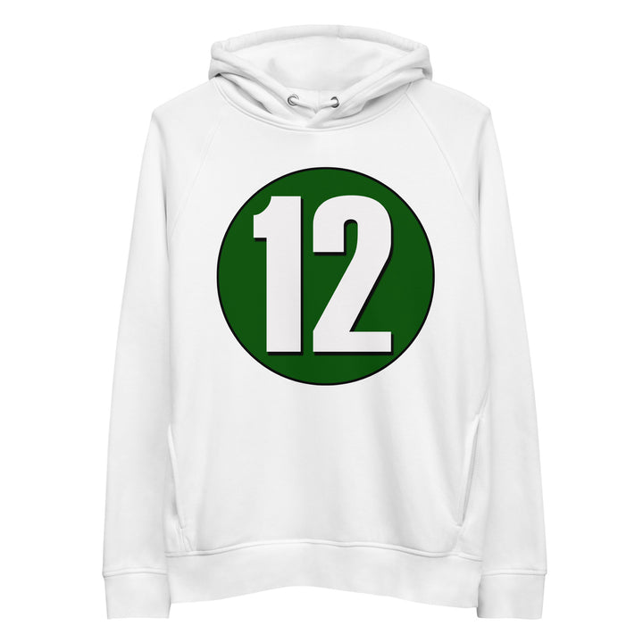 Unisex pullover hoodie: White on Hunter Green 12