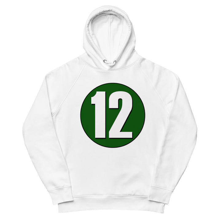 Unisex pullover hoodie: White on Hunter Green 12