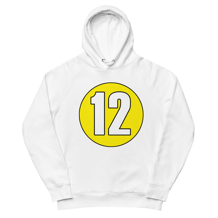 Unisex pullover hoodie: White on Yellow 12