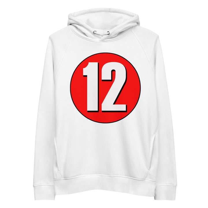 Unisex pullover hoodie: White on Red 12