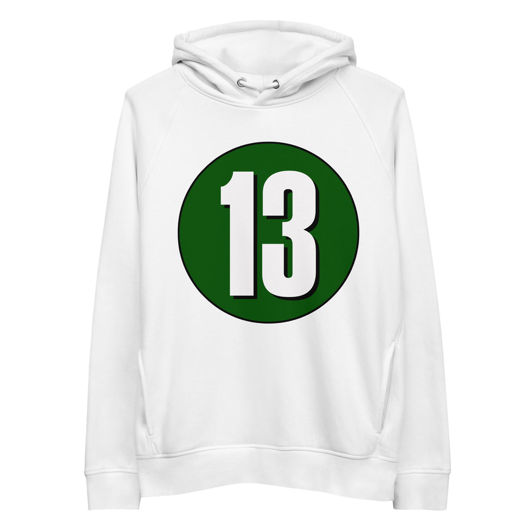 Unisex pullover hoodie: White on Hunter Green 13