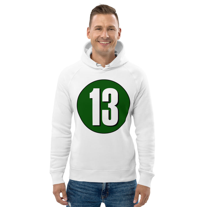 Unisex pullover hoodie: White on Hunter Green 13