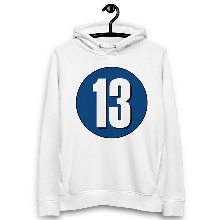 Unisex pullover hoodie: White on Navy Blue 13