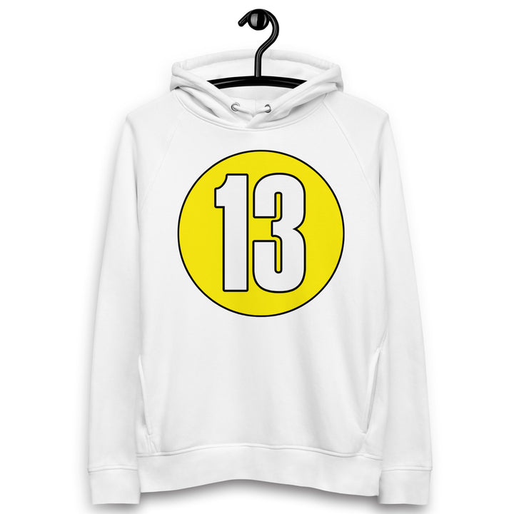 Unisex pullover hoodie: White on Yellow 13