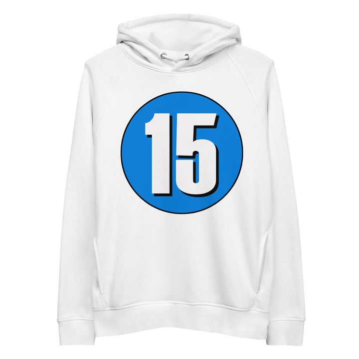 Unisex pullover hoodie: White on Blue 15