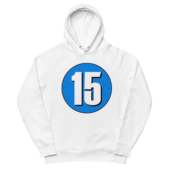 Unisex pullover hoodie: White on Blue 15